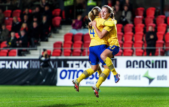 Fotboll, Damlandslaget, Träningslandskamp, Sverige -