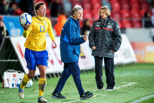 Fotboll, Damlandslaget, Träningslandskamp, Sverige -