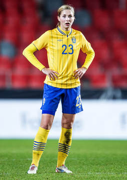 Fotboll, Damlandslaget, Träningslandskamp, Sverige -