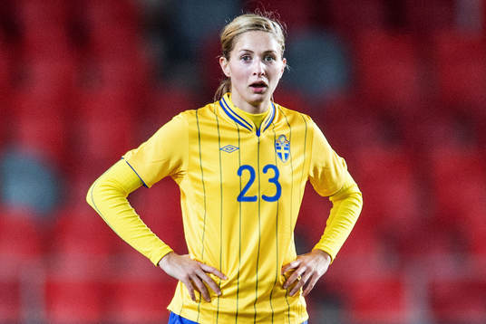 Fotboll, Damlandslaget, Träningslandskamp, Sverige -