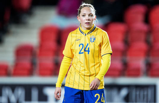 Fotboll, Damlandslaget, Träningslandskamp, Sverige -