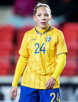 Fotboll, Damlandslaget, Träningslandskamp, Sverige -