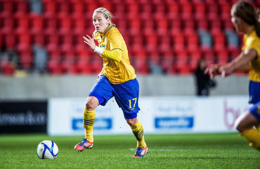 Fotboll, Damlandslaget, Träningslandskamp, Sverige -
