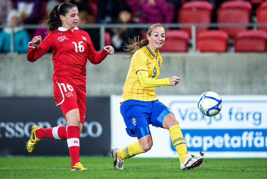 Fotboll, Damlandslaget, Träningslandskamp, Sverige -