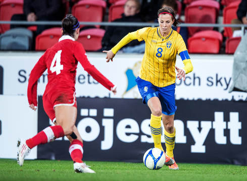 Fotboll, Damlandslaget, Träningslandskamp, Sverige -