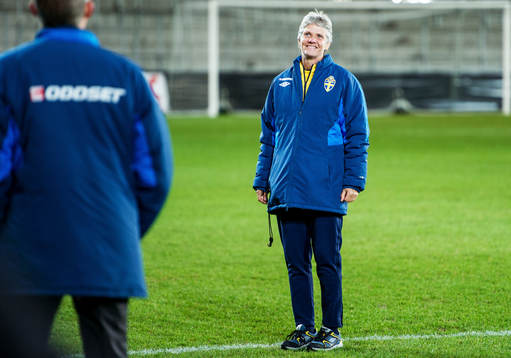 Fotboll, Damlandslaget, Träningslandskamp, Sverige -