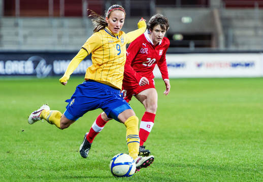 Fotboll, Damlandslaget, Träningslandskamp, Sverige -