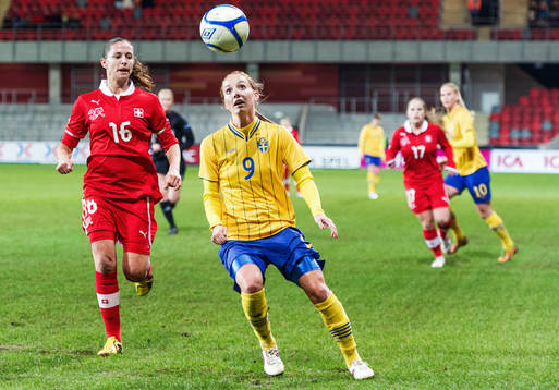 Fotboll, Damlandslaget, Träningslandskamp, Sverige -