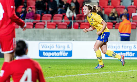 Fotboll, Damlandslaget, Träningslandskamp, Sverige -