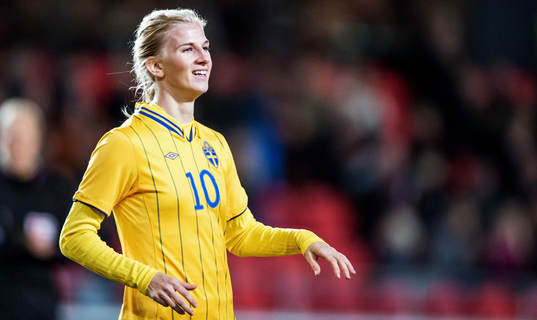 Fotboll, Damlandslaget, Träningslandskamp, Sverige -