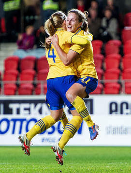 Fotboll, Damlandslaget, Träningslandskamp, Sverige -