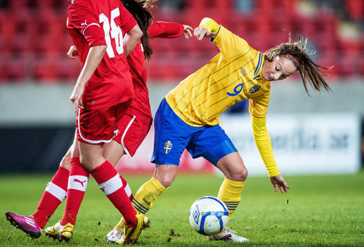 Fotboll, Damlandslaget, Träningslandskamp, Sverige -