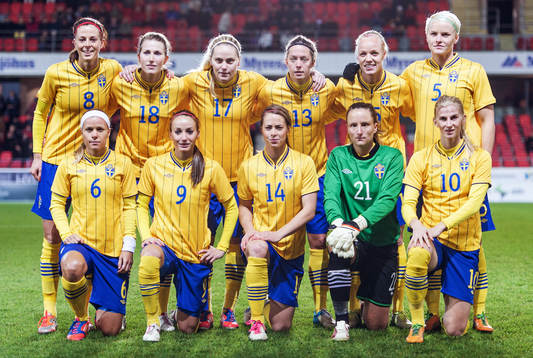 Fotboll, Damlandslaget, Träningslandskamp, Sverige -