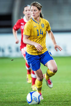 Fotboll, Damlandslaget, Träningslandskamp, Sverige -