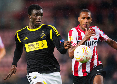 Kwame Amponsah Karikari, AIK, och Atiba Hutchinson, PSV