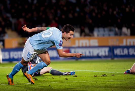 Jiloan Hamad, Malmö FF har gjort 3-1 och jublar