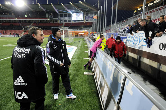 Tobias Hysén och Tränare Mikael Stahre fick svara fansen
