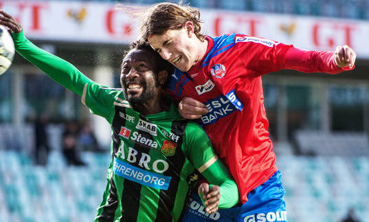 Jesper Björkman, Helsingborg, nickar in 0-1