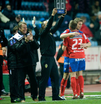 Åge Hareide hann både byta in och byta ut Erik Wahlstedt,