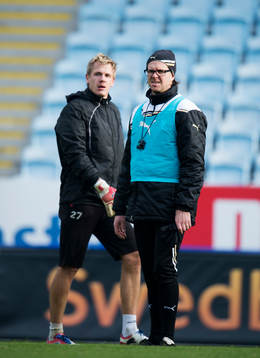 Johan Dahlin, målvakt, Rikard Norling, tränare Malmö FF