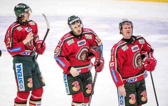 Fabian Brunnström och Per-Johan Axelsson, Frölunda, deppar