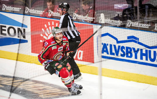 Viktor Stålberg, Frölunda, skriker ut sin ilska