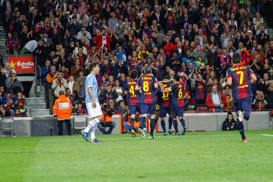 3/11/2012, Camp Nou, celebracion gol 1-0, estadio Fc