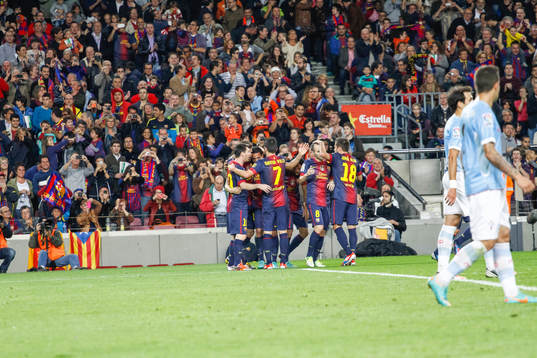 3/11/2012, Camp Nou, celebracion gol 1-0, estadio Fc