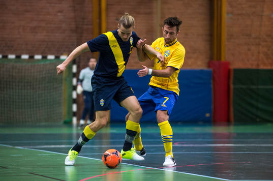 Marcus Björk, blå och Mentor Zhubi, gul