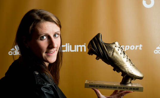 Fotboll, dam, Anja Mittag vinner guldskon