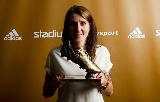 Fotboll, dam, Anja Mittag vinner guldskon