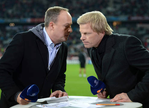 v.l. ZDF Moderator Oliver Welke, ZDF Experte Oliver Kahn