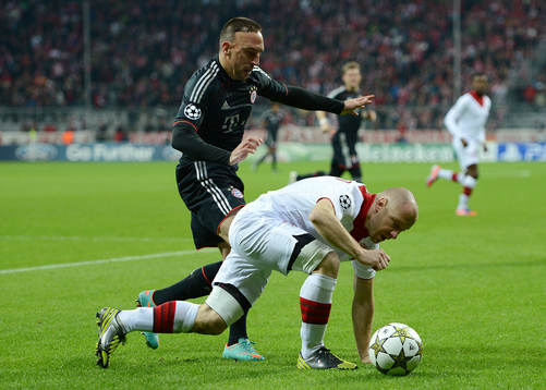 v.l. Franck Ribery (Bayern), Florent Balmont