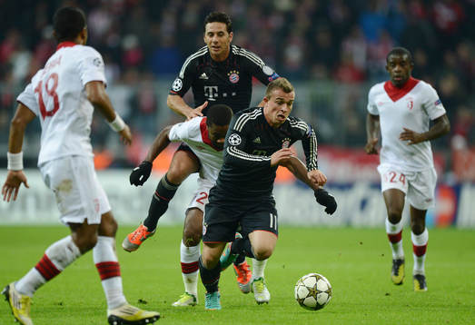 v.l. Claudio Pizarro, Aurelien Chedjou, Xherdan Shaqiri