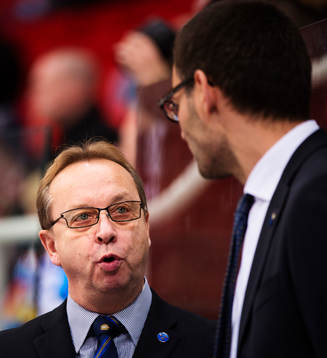 Pär Mårts, förbundskapten, och Peter Popovic,
