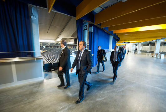 Michel Platini, president UEFA besöker Sverige nya