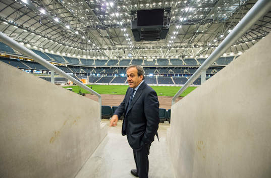 Michel Platini, president UEFA besöker Sverige nya