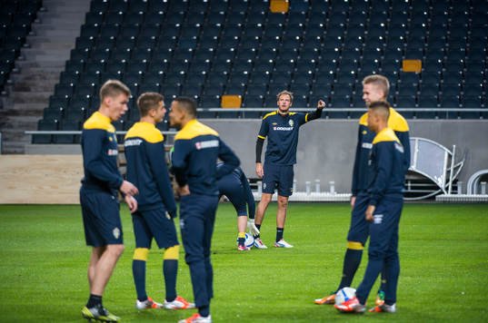 Sveriges första träning på Friends Arena. Andreas