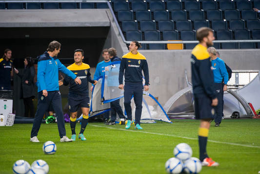 Sveriges första träning på Friends Arena. Zlatan