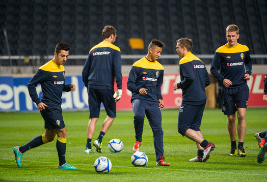 Sveriges första träning på Friends Arena. Jiloan Hamad