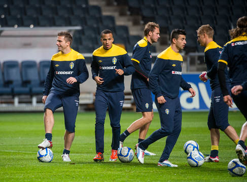 Sveriges första träning på Friends Arena. Anders