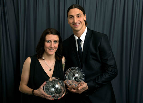 Zlatan Ibrahimovic och Anja Mittag blev utsedda till årets