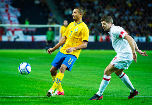 Mathias Ranégie, Sverige, och Steven Gerrard, England