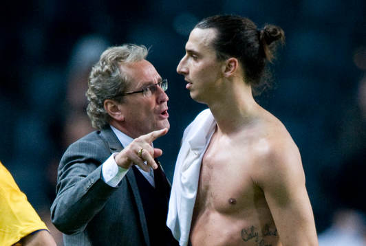 Erik Hamrén, förbundskapten och Zlatan Ibrahimovic,