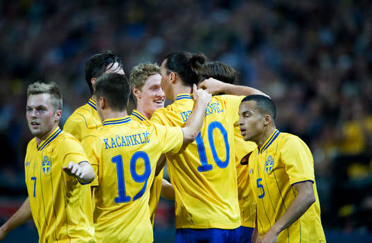 1-0, premiärmålet, jubel Zlatan Ibrahimovic, Sverige