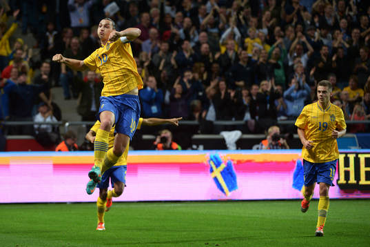 Zlatan Ibrahimovic, Sverige, gör 1-0 och det första