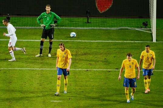 Andreas Isaksson, målvakt, Jonas Olsson, Kim Källström