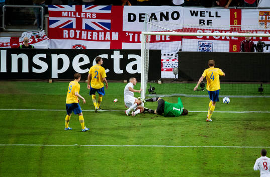 Fotboll, träningslandskamp, Sverige - England