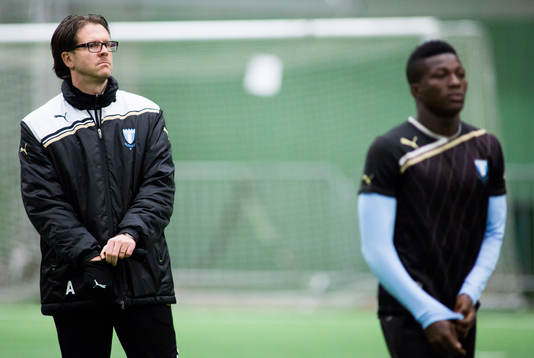 Rikard Norling, tränare Malmö FF, Benjamin Fadi, 17år,