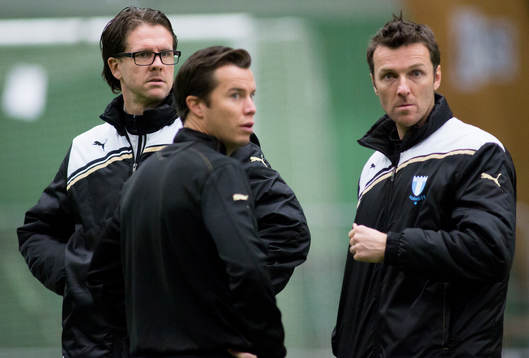 Rikard Norling, tränare Malmö FF, Daniel Andersson, Simon